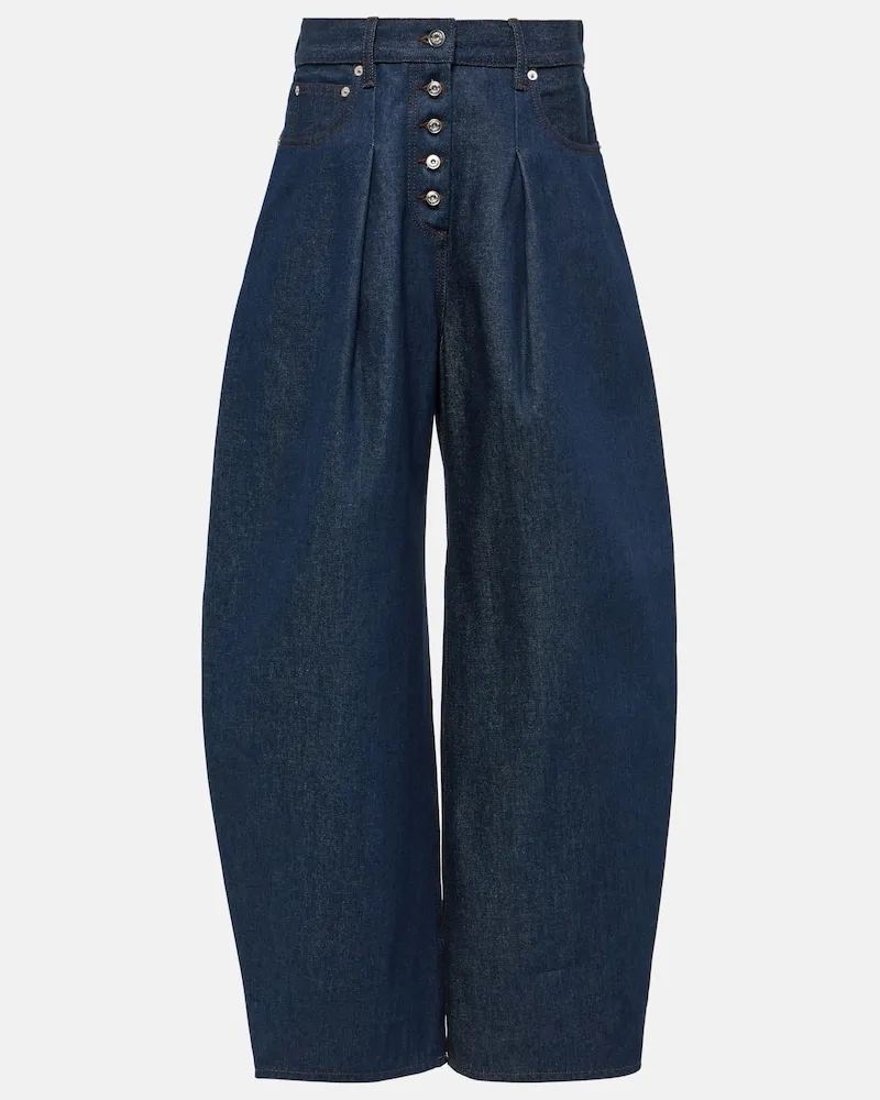 Jacquemus Jeans a gamba larga De-NÃ®mes Ovalo a vita alta Blu