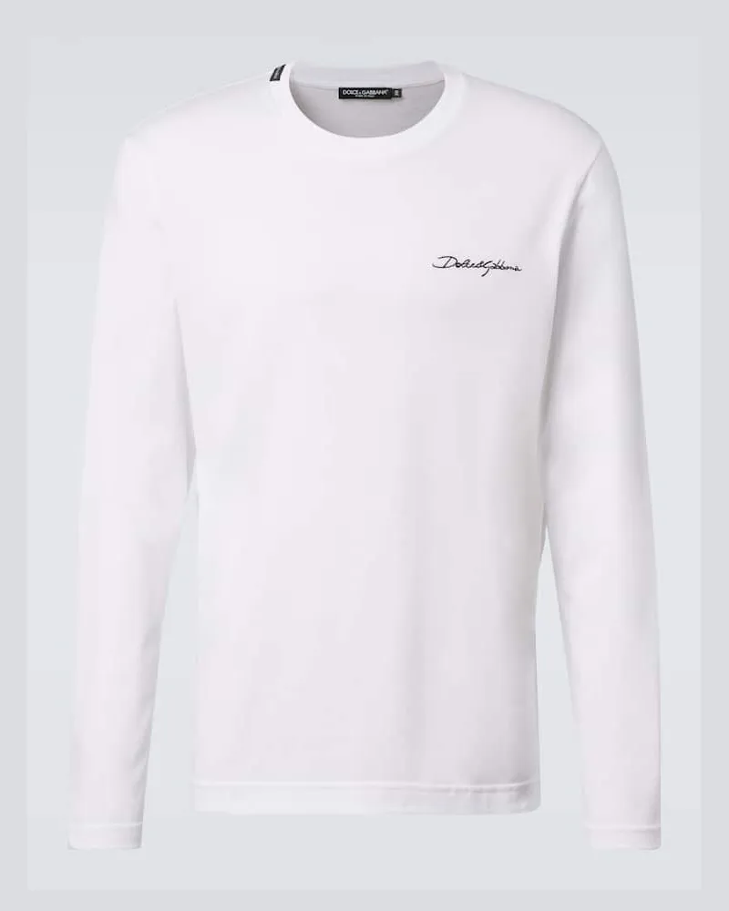 Dolce & Gabbana T-shirt in jersey di cotone con logo Bianco