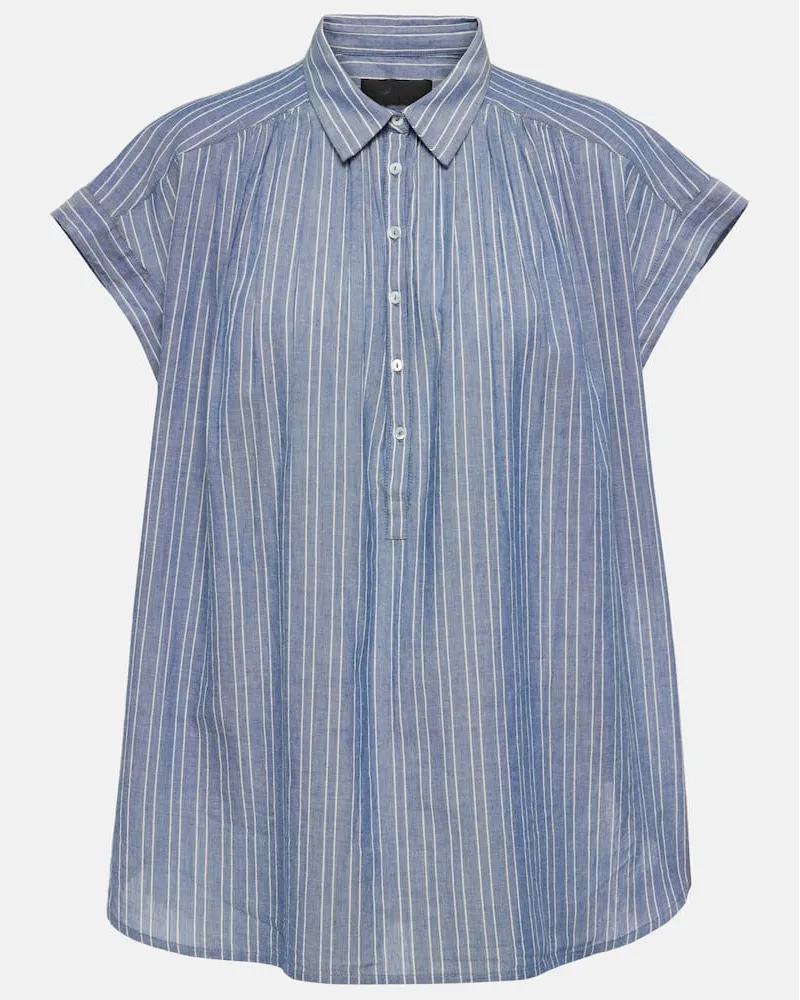 Nili Lotan Blusa Normandy in cotone a righe Blu