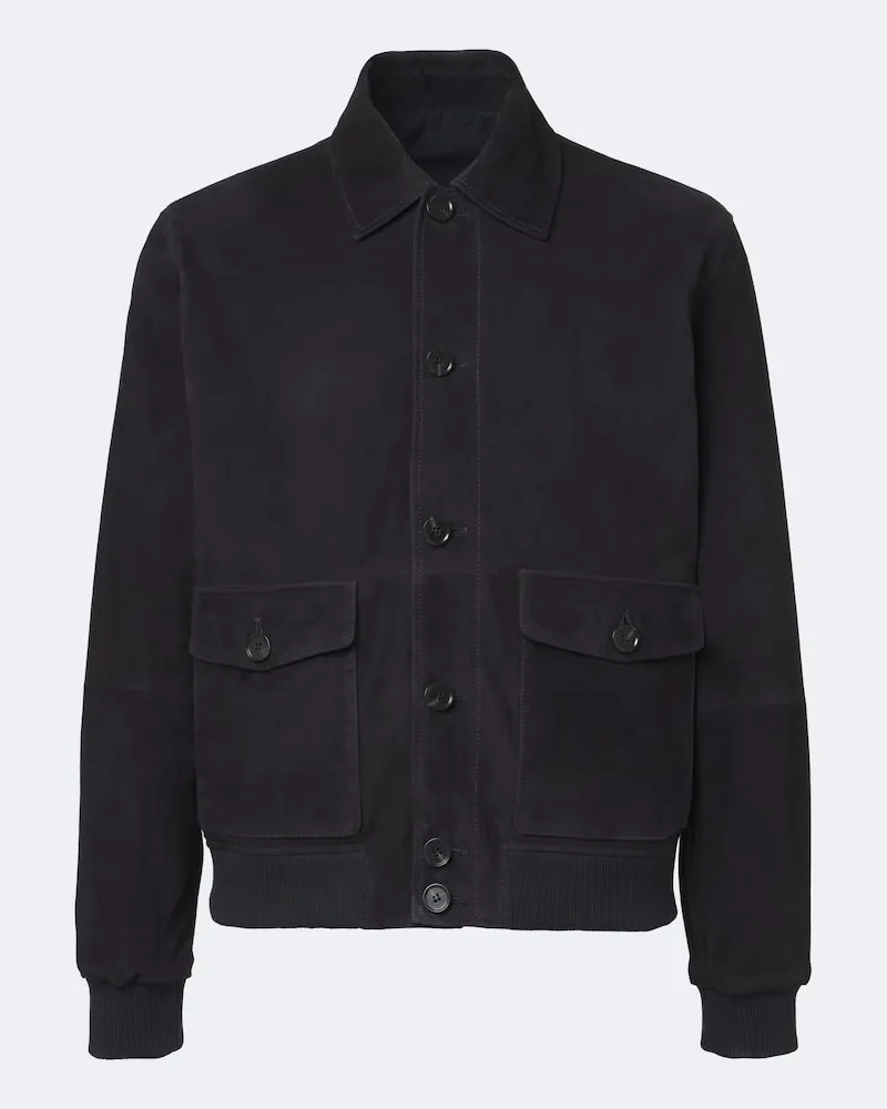 Arma Giacca blouson Tomme in suede Blu