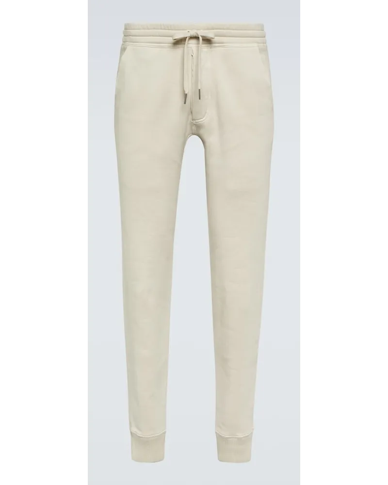 Tom Ford Pantaloni sportivi in cotone Beige