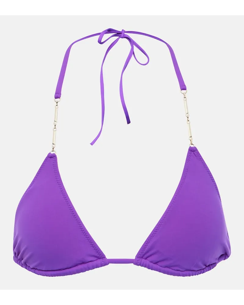 Melissa Odabash Top bikini Mykonos a triangolo Viola