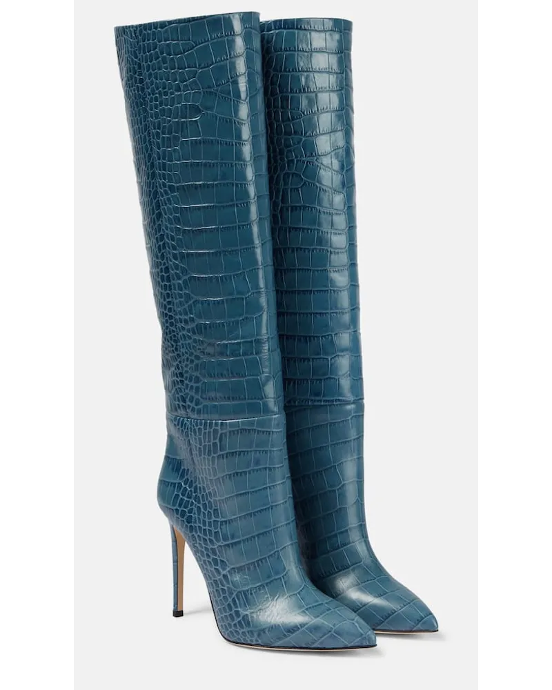 Paris Texas Stivali in pelle con stampa Blu