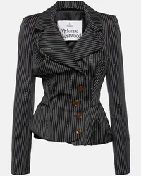 Vivienne Westwood Blazer gessato in lana e cotone Multicolore