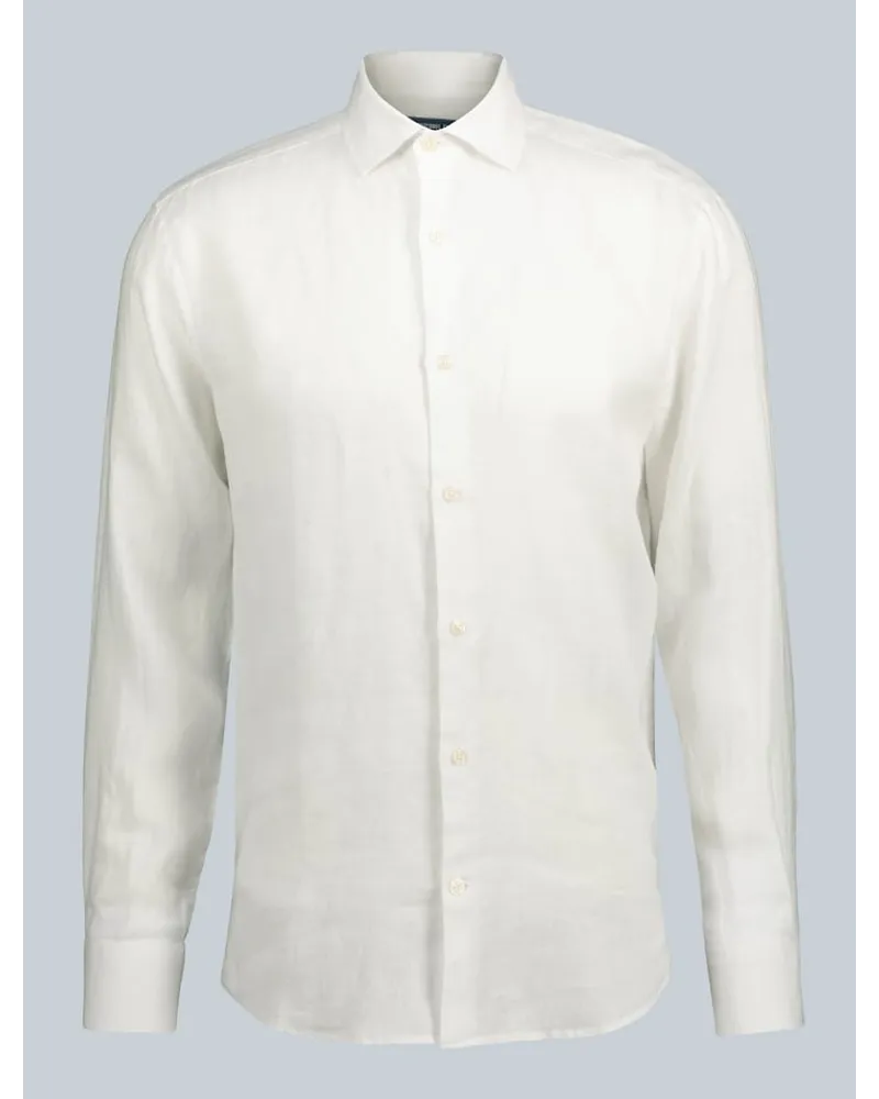 Frescobol Carioca Camicia Antonio in lino Bianco