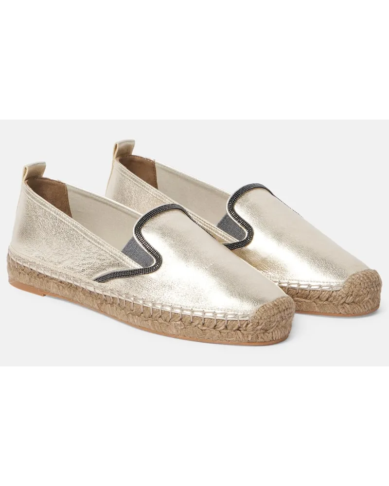 Brunello Cucinelli Espadrillas in pelle Oro