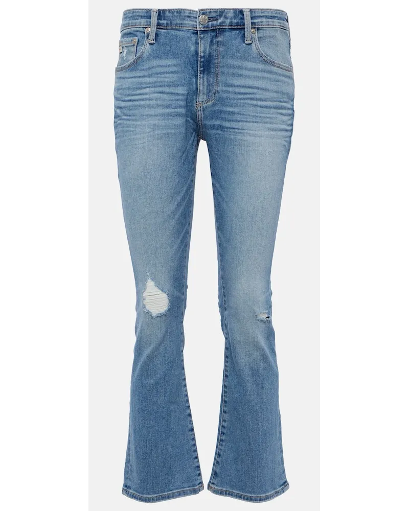 Adriano Goldschmied Jeans flared cropped Jodi a vita media Blu