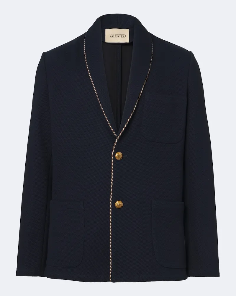 Valentino Garavani Blazer in twill di cotone Blu