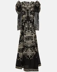 Zimmermann Abito lungo Lyrical in lino e seta Nero