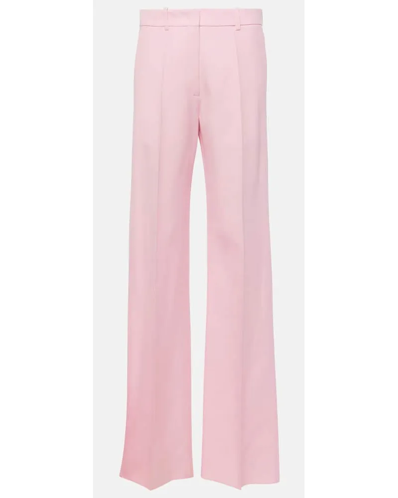 Valentino Garavani Pantaloni a gamba larga in lana e seta Rosa