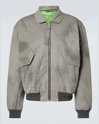 Acne Studios Bomber in cotone con logo Grigio