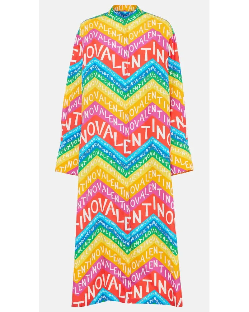 Valentino Garavani Abito chemisier Valentino Chevron 24 in cotone Multicolore
