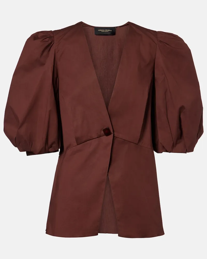 Adriana Degreas Top in misto cotone Marrone