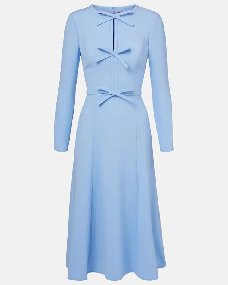 Carolina Herrera New York Abito midi in crÃªpe con fiocchi Blu