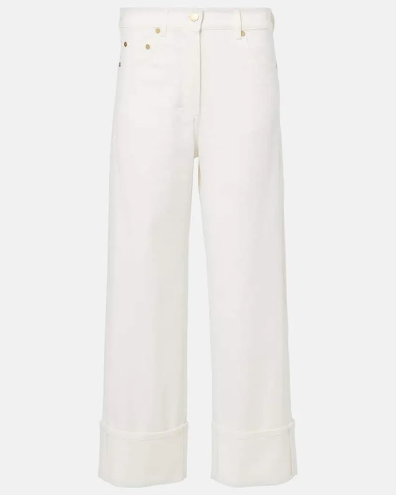 Max Mara Jeans Cervia a gamba larga e vita media Bianco