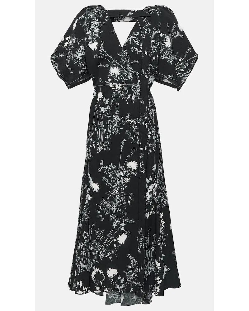 Victoria Beckham Abito midi in cady con stampa Nero