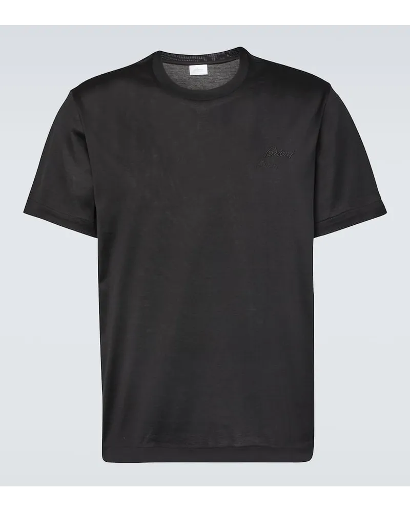 Brioni T-shirt in jersey di cotone Nero