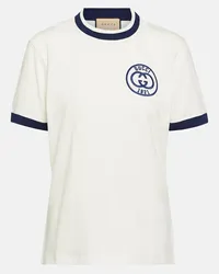 Gucci T-shirt in cotone con logo Bianco