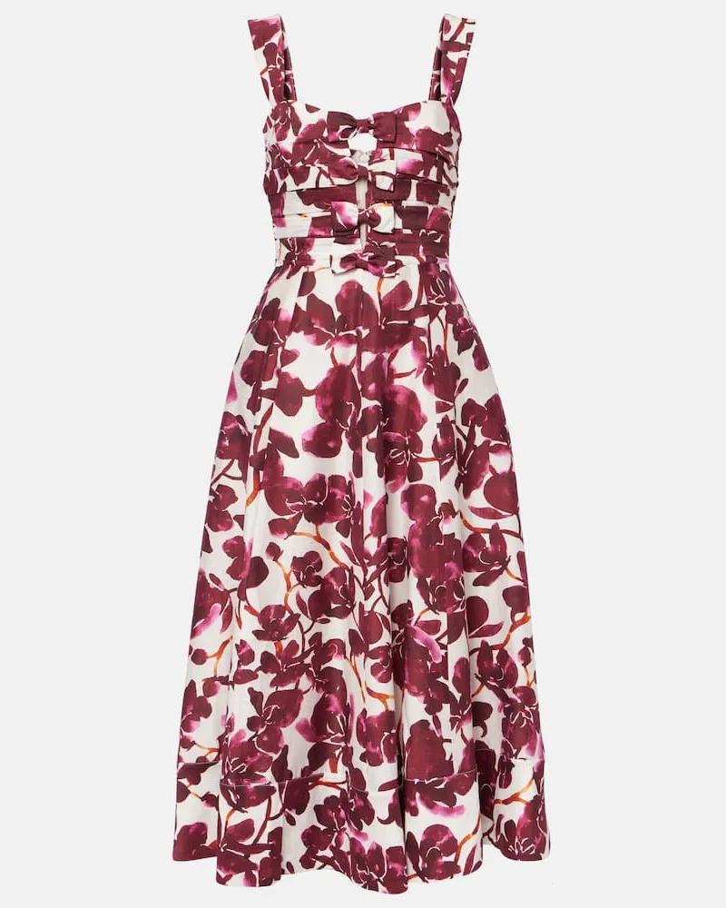 Rebecca Vallance Abito midi Nerissa con stampa floreale Rosso