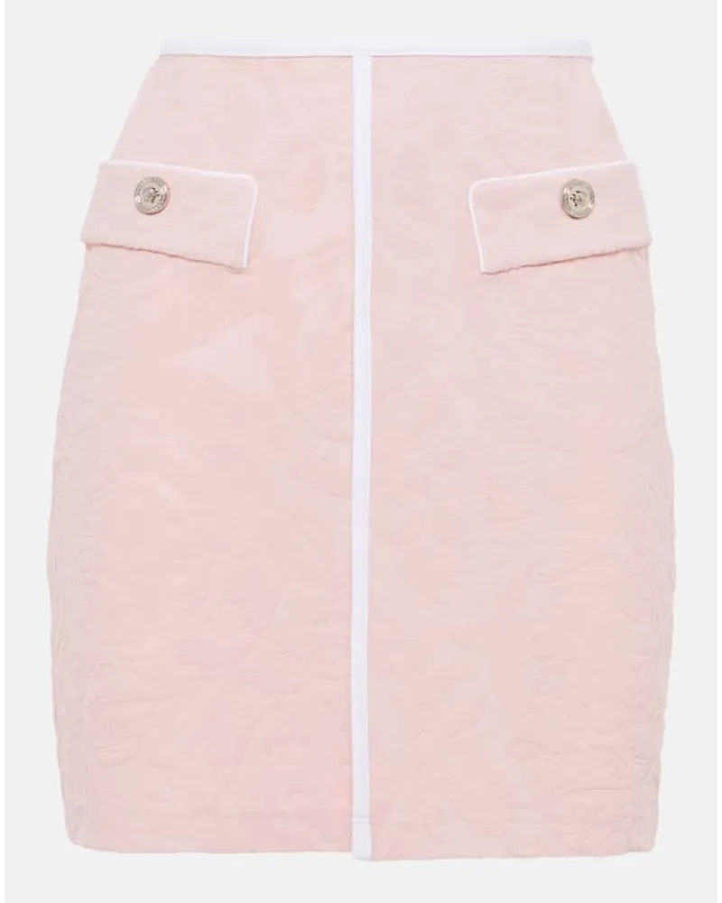 Versace Minigonna Barocco in spugna Rosa