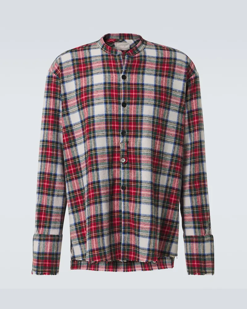 Greg Lauren Camicia in cotone a quadri Rosso
