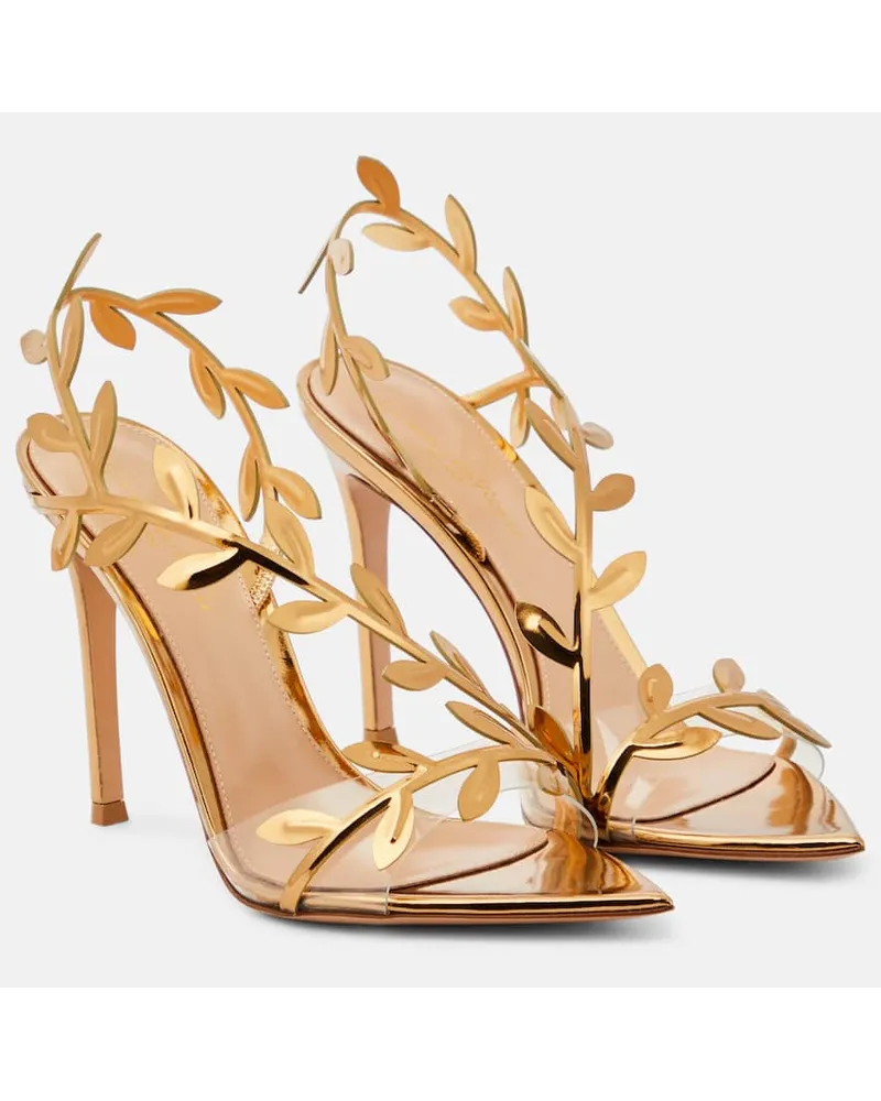 Gianvito Rossi Sandali Flavia in pelle metallizzata Oro