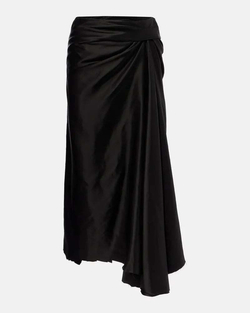 Balenciaga Gonna midi in twill Nero