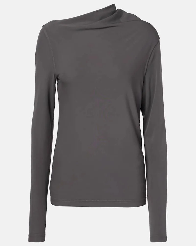 Totême Top in jersey con ruches Grigio