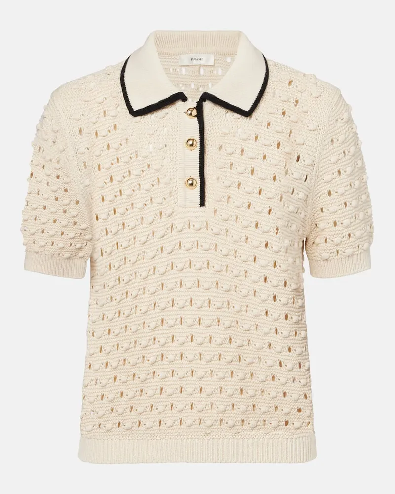 Frame Denim Polo Bauble in maglia di cotone Bianco