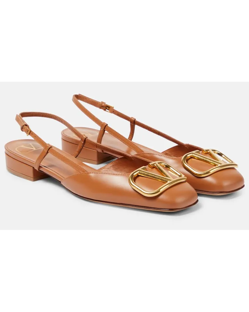 Valentino Garavani Pumps slingback VLogo Signature 20 in pelle Marrone