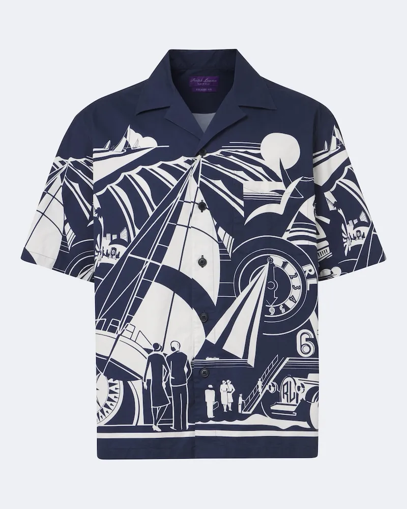Ralph Lauren Camicia in cotone con stampa Blu