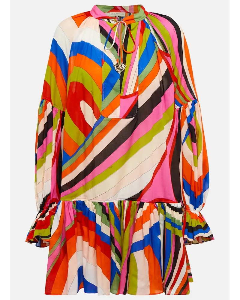 Emilio Pucci Miniabito in cotone con stampa Multicolore