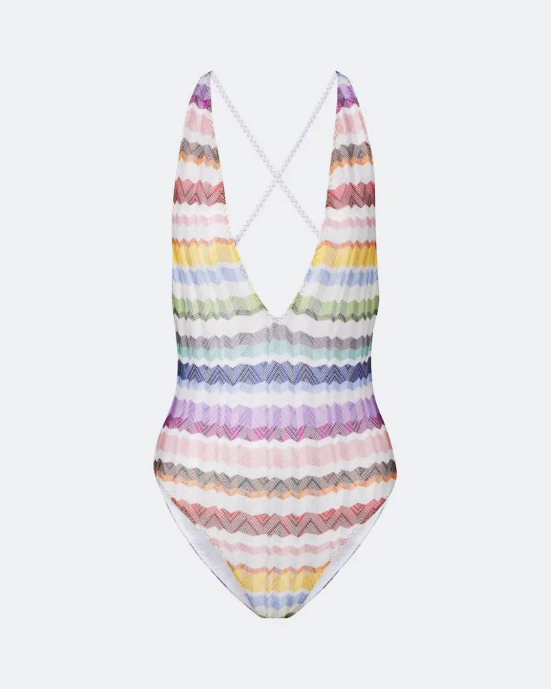 Missoni Costume intero a zig zag Multicolore