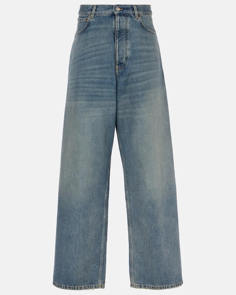 Balenciaga Jeans a gamba larga e vita media Blu