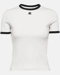 Courrèges Courrèges T-shirt Reedition in cotone con logo Bianco