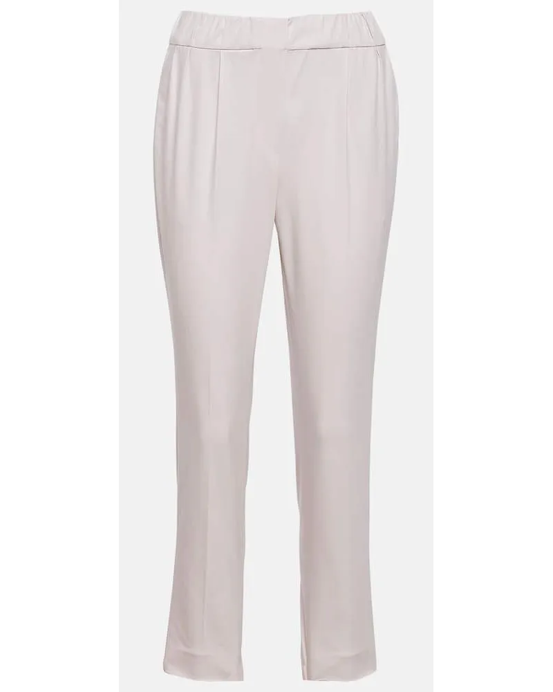 Brunello Cucinelli Pantaloni slim Pull Up a vita bassa Beige