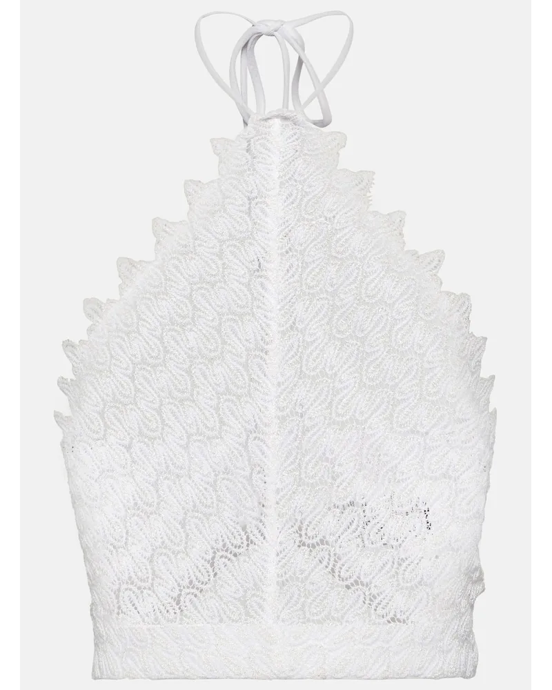 Missoni Top cropped con scollo allâamericana Bianco