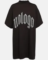 Balenciaga T-shirt in jersey di cotone con stampa Nero