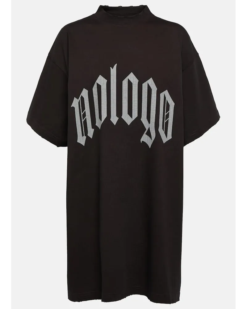 Balenciaga T-shirt in jersey di cotone con stampa Nero