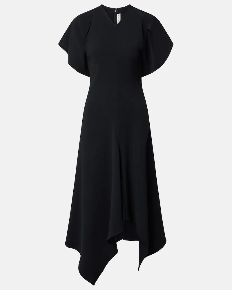 Victoria Beckham Abito midi in cady asimmetrico Nero