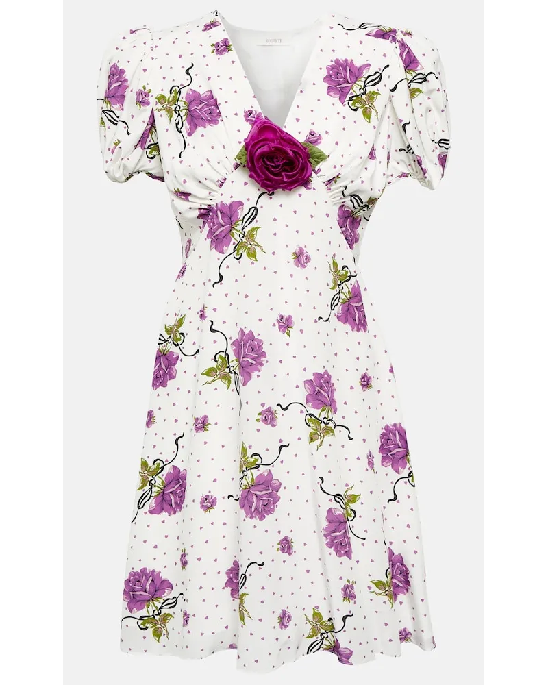 Rodarte Miniabito in seta con stampa floreale Bianco