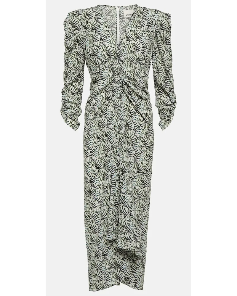 Isabel Marant Abito midi Albiniga in misto seta Beige