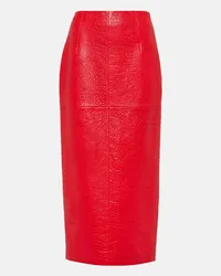 Prada Gonna midi in pelle Rosso