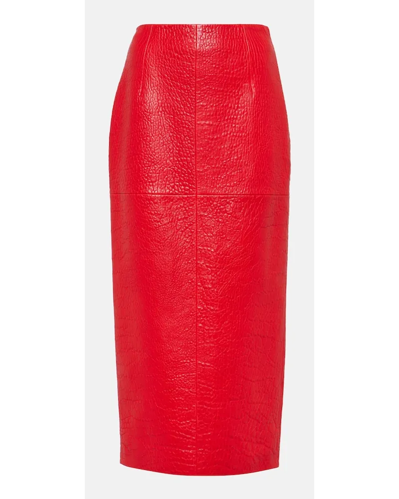 Prada Gonna midi in pelle Rosso