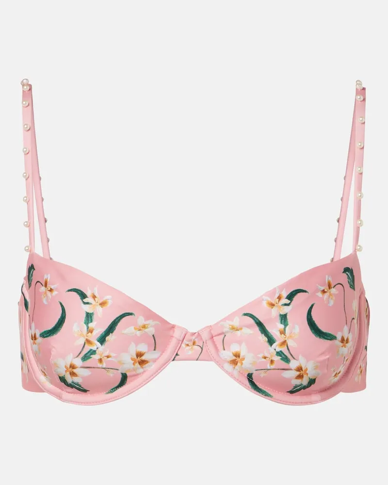 AGUA BENDITA Top bikini Magdalena con stampa floreale Rosa