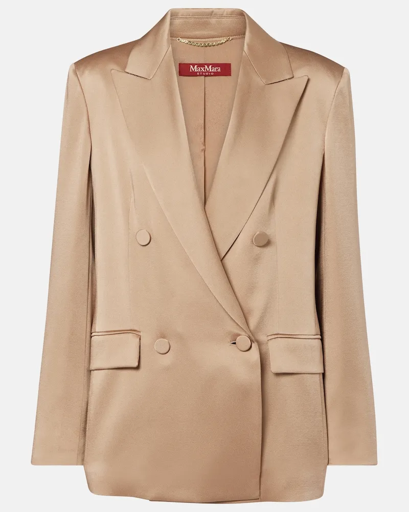 Max Mara Blazer Arca in satin doppiopetto Oro