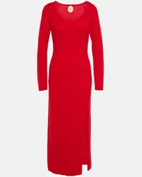 Jardin des Orangers Abito midi in lana e cashmere Rosso