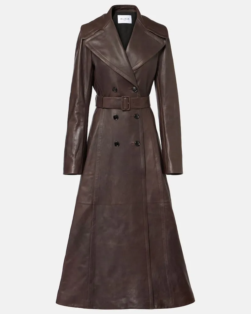 Alaïa AlaÃ¯a Cappotto in pelle Marrone