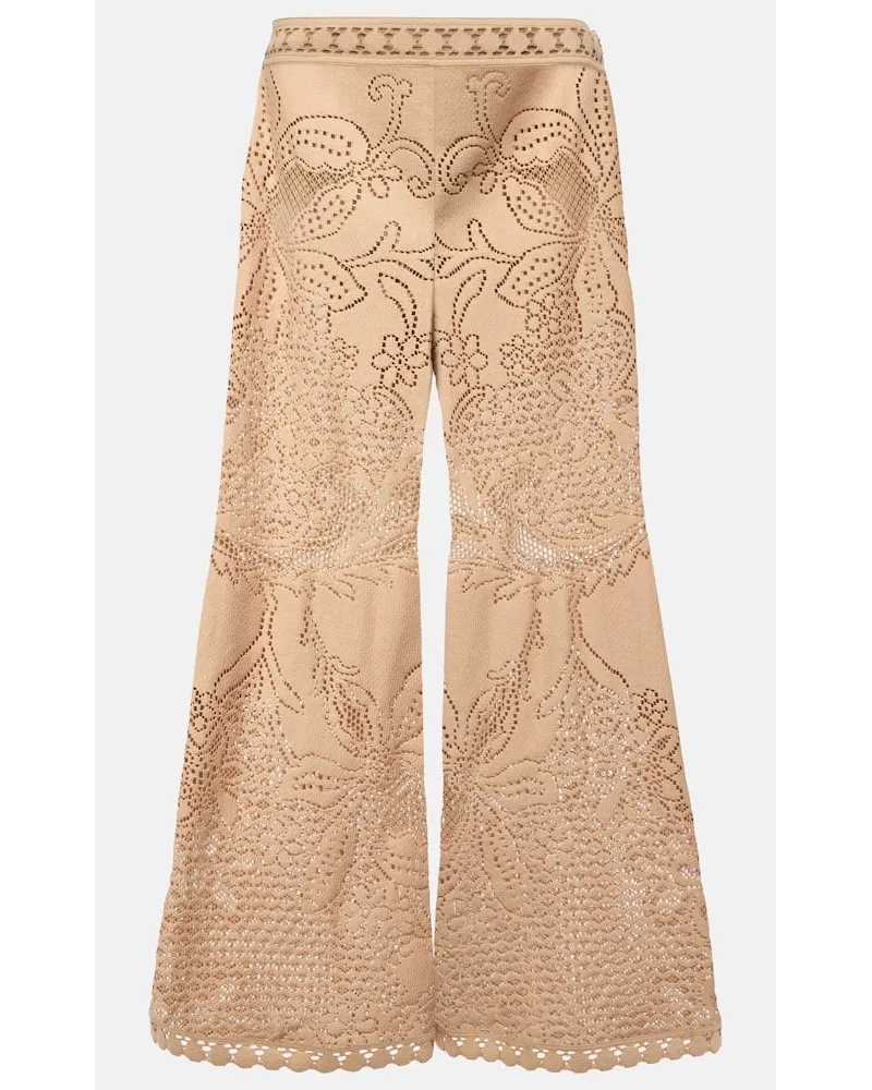 Valentino Garavani Pantaloni a gamba larga in pizzo guipure Rosa