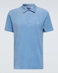 Vilebrequin Polo in spugna di misto cotone Blu